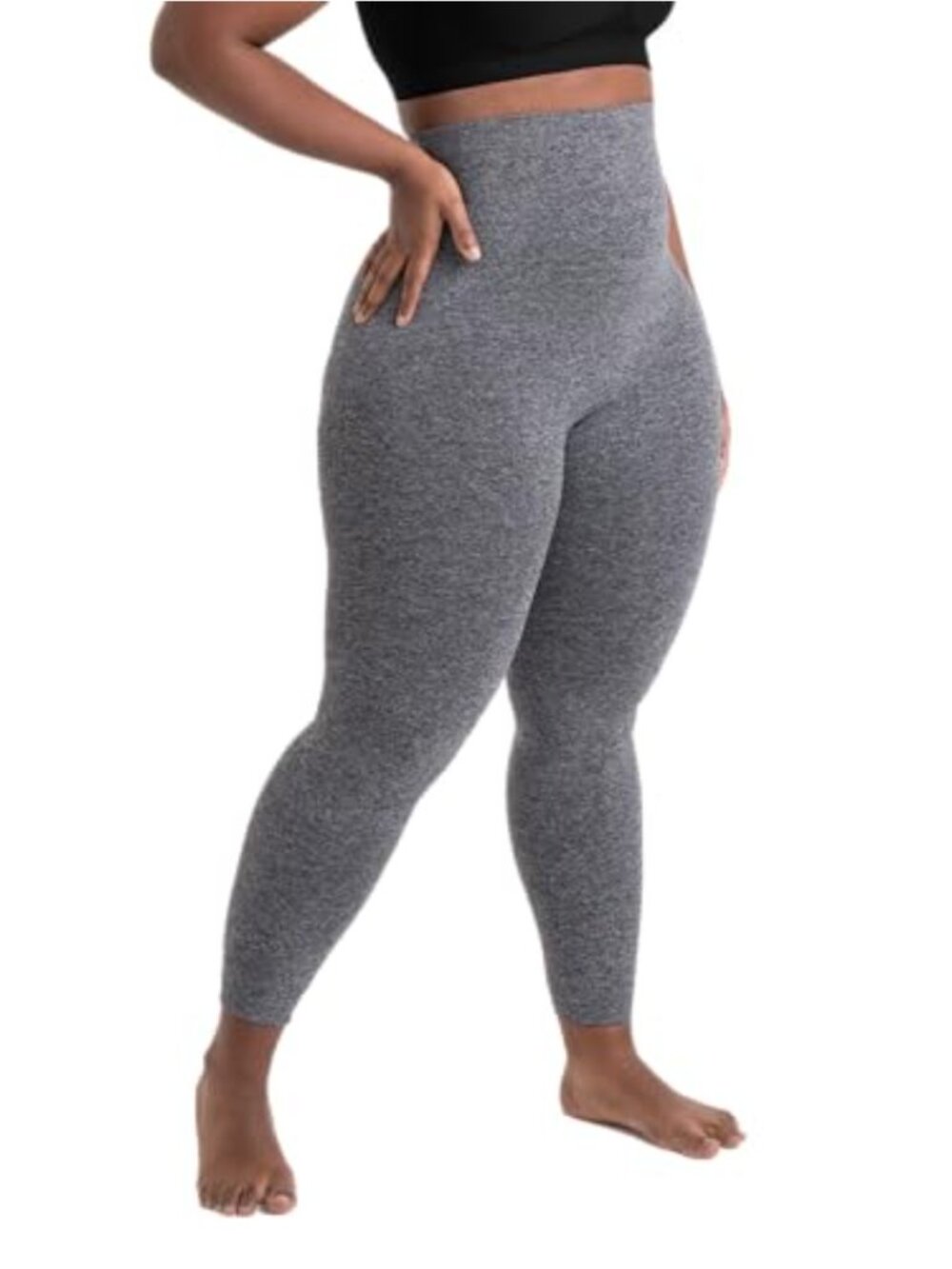 High Waisted Tummy Control Compression Leggings Seamless No Front Seam